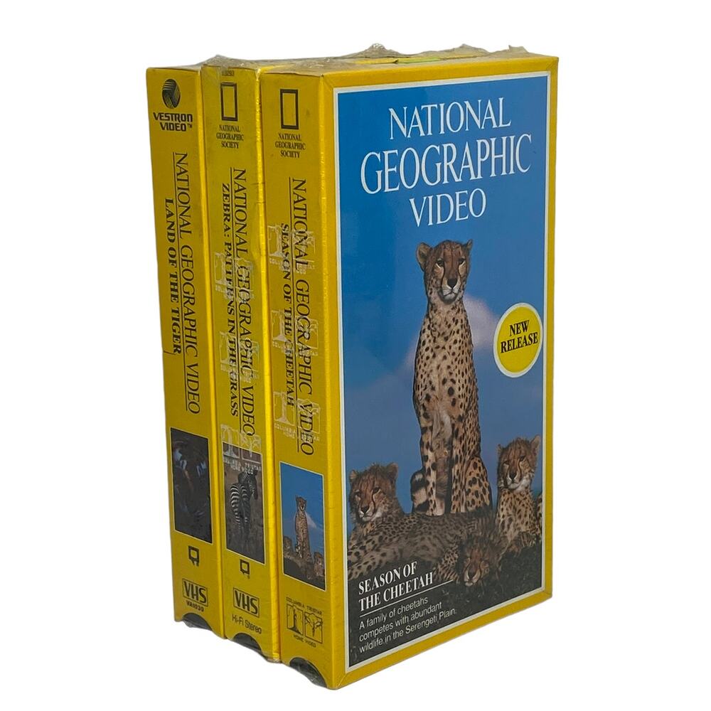 National Geographic VHS Safari Animals Bundle of 3 New Sealed